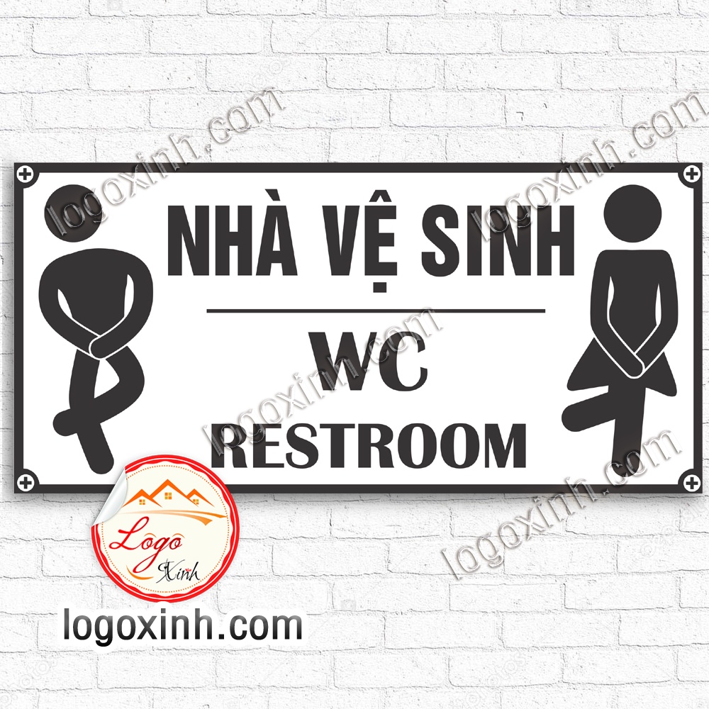 LOGO STICKER TEM BIỂN CHỈ DẪN NHÀ VỆ SINH NAM NỮ, TOILET WC RESTROOM, CHỈ DẪN KHU VỆ SINH