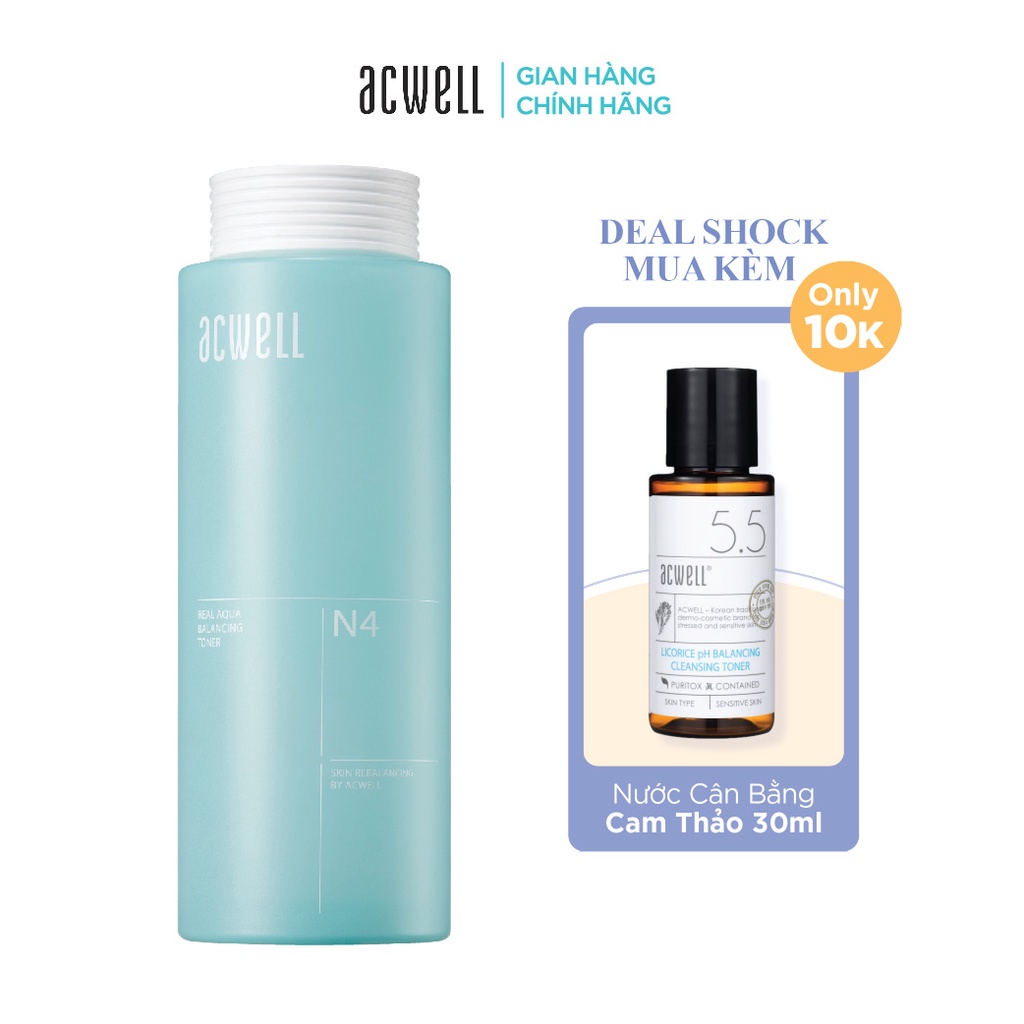 Nước Cân Bằng Cấp Nước Acwell Real Aqua Balancing Toner 160ml