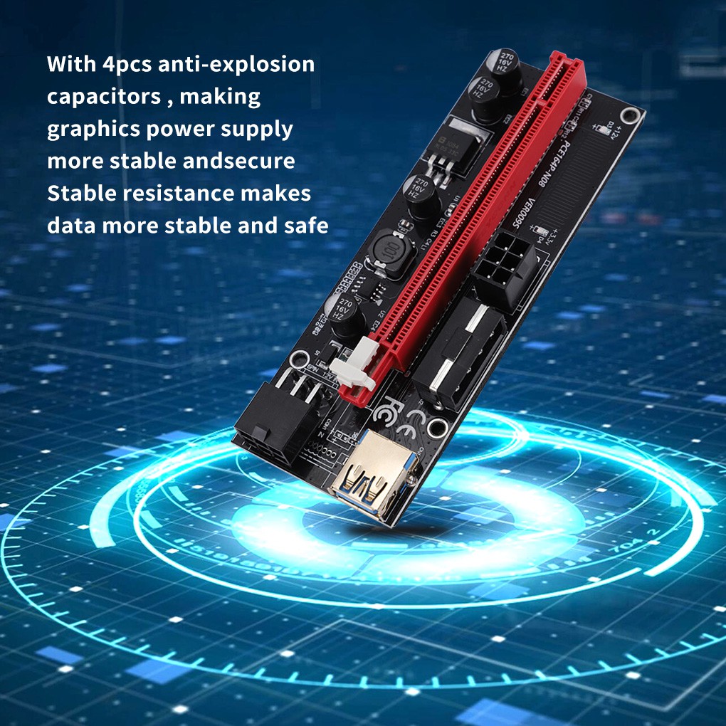 RISER VGA Ver 009s new - Card Mở Rộng Usb 3.0 Pci-e 1x Sang 16x - BTC Mining