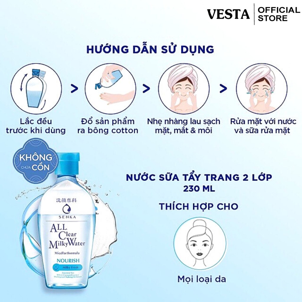 Nước Sữa Tẩy Trang Senka All Clear Milky Water Nourish 230ml | BigBuy360 - bigbuy360.vn