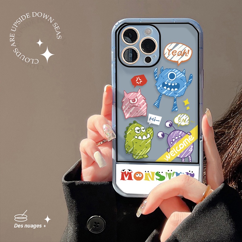 Ốp Điện Thoại Silicone Mềm Chống Sốc In Hình Quái Vật Cho IPhone 13 12 11 Pro Max SE 2020 X XR XS 8 7 6S 6 Plus