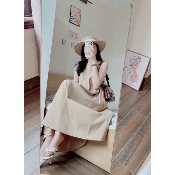 REILA DRESS - Váy dáng suông xếp li sườn REGEN