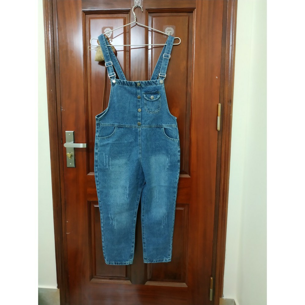 Quần Yếm Jeans Dài Nữ Chất Bò Phối Túi Kèm Cúc Trước Phong Cách Ulzzang Hàn Quốc - 424 | BigBuy360 - bigbuy360.vn
