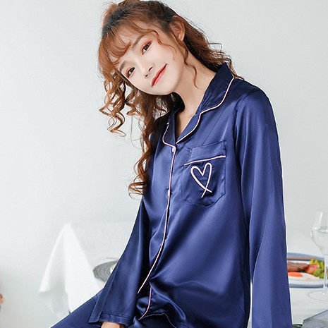Đồ Bộ Cỡ Lớn Lụa Băng 2XL- 70kg  Bộ Ngủ Túi Tim Khuy Dài IVY115