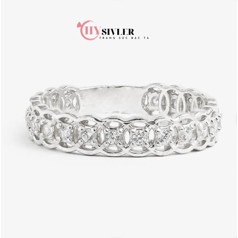 Nhẫn bạc ta đồng xu tài lộc đính hàng đá dày dặn nhẫn nữ bạc thật giá rẻ CHY SILVER