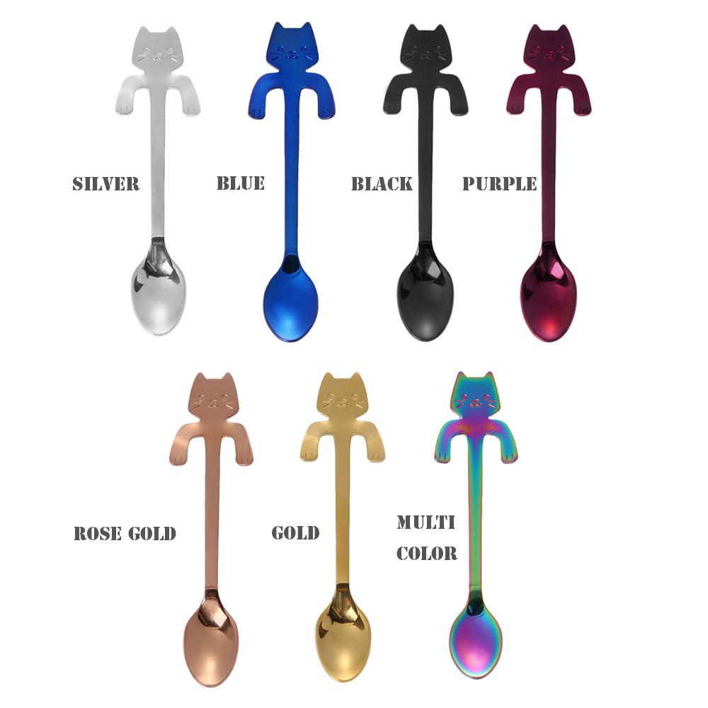 Set 1 / 2 Muỗng Hình Mèo Dễ Thương Cán Dài