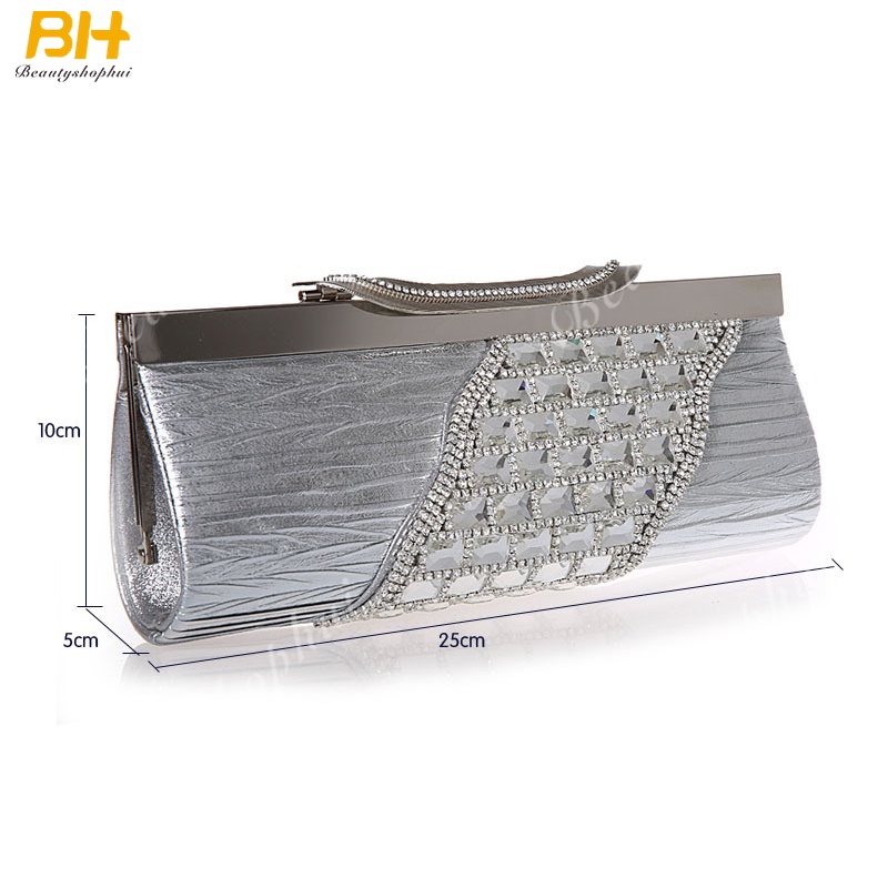 Ví Cầm Tay Dáng Dài Đính Đá Sang Trọng Hợp Thời Trang Cho Bạn Gái