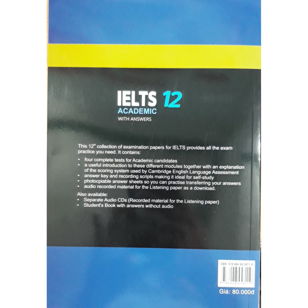 Sách - Cẩm nang luyện thi IELTS - IELTS 12 Academic with Answers (tái bản)