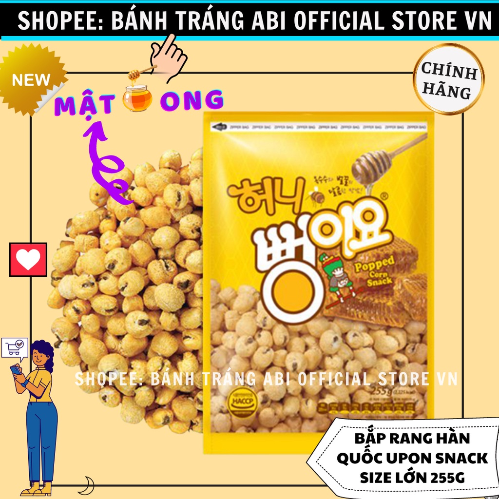 SNACK BẮP BỎNG NGÔ 2 VỊ UPON SNACK HÀN QUỐC GÓI LỚN 255G
