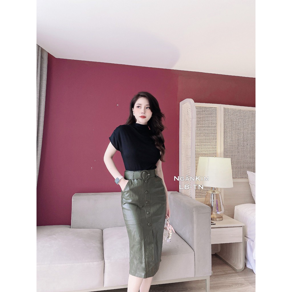 Chân váy da ôm - dáng dài , kèm đai | BigBuy360 - bigbuy360.vn