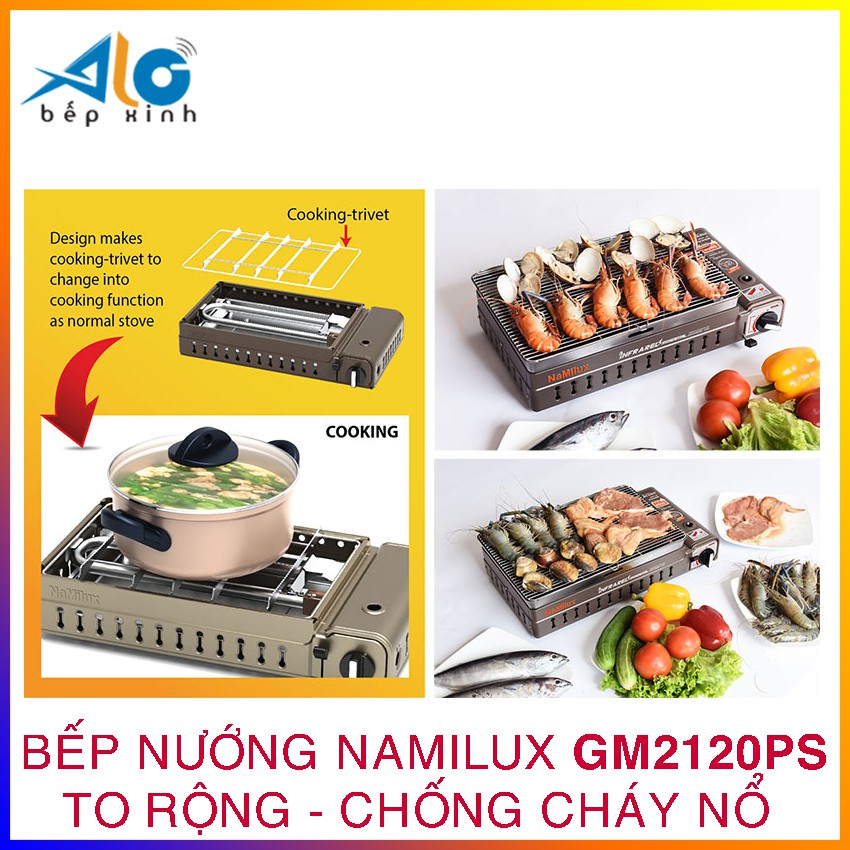 Bếp nướng Namilux GM2120PS - To rộng - tiết kiệm gas - chống cháy nổ - Alo Bếp Xinh