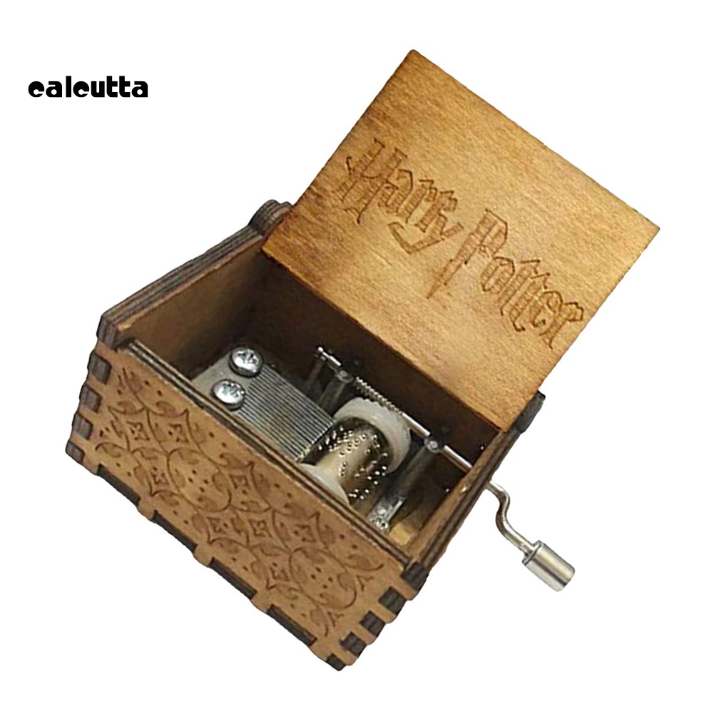 Hộp Nhạc Bằng Gỗ Khắc Chữ Harry Potter