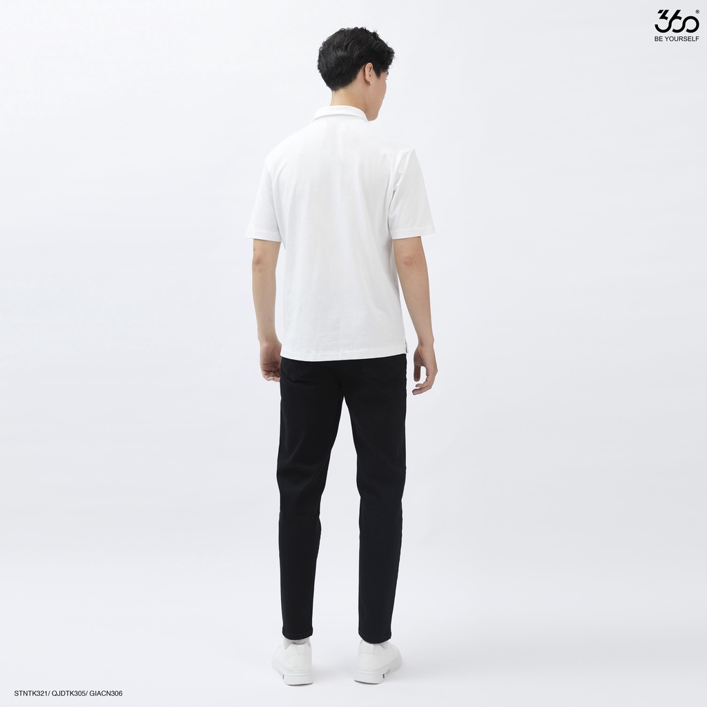 Quần jean nam đen rách gối slimfit thương hiệu 360 Boutique chất liệu cao cấp  - QJDTK305