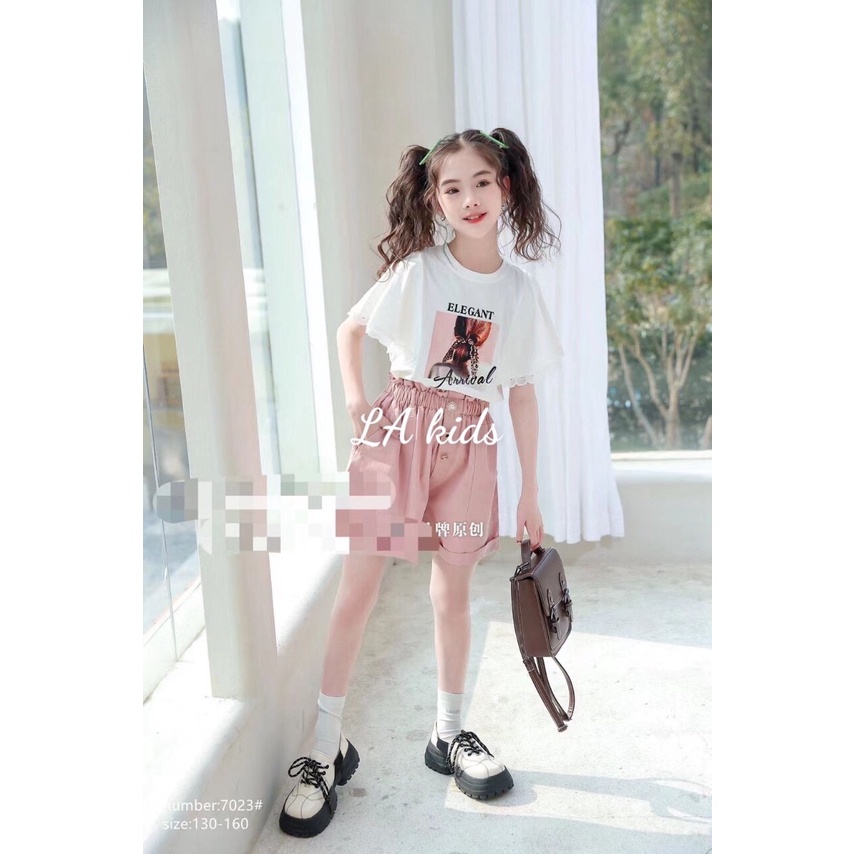 Bộ đồ quần áo bé gái mùa hè size đại từ 22kg đến 34kg-Bộ quần áo bé gái phong cách năng động chất vải co dãn cho bé