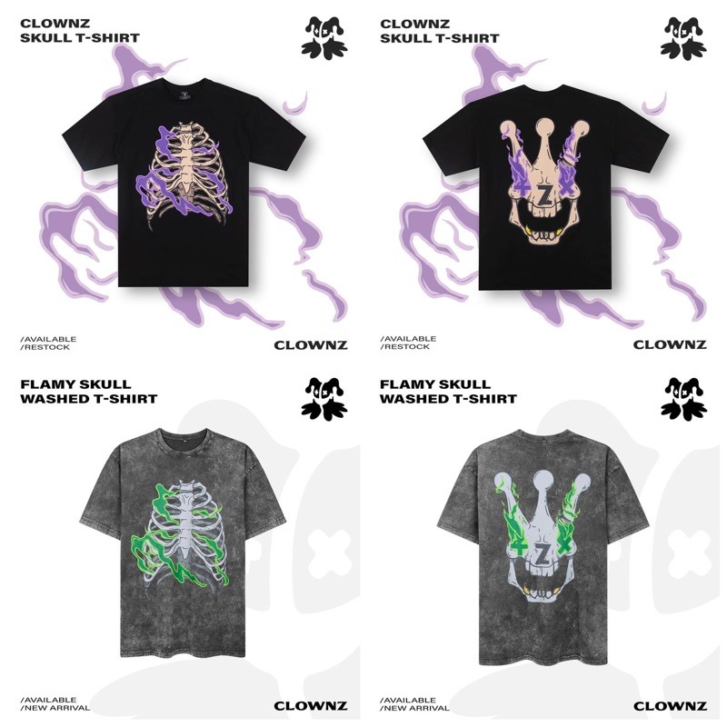 [HÀNG CHÍNH HÃNG] Áo Thun Cộc Tay CLOWNZ SKULL