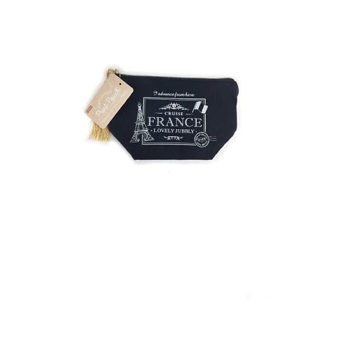 Daiso Túi Vải Printed Pouch With Gusset -With Tassel - Travel-