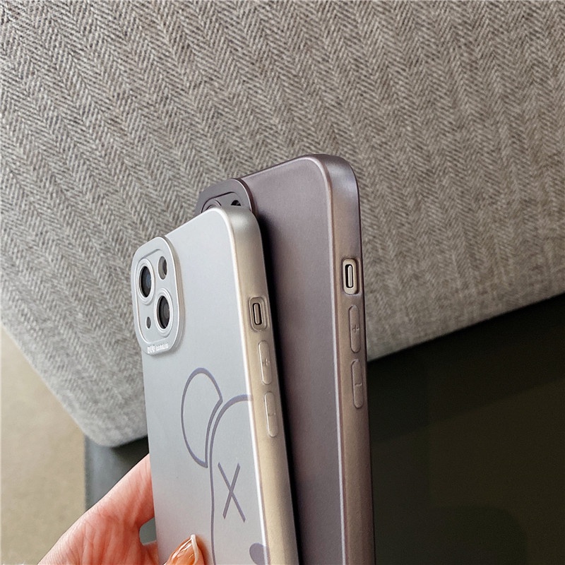 Ốp Điện Thoại Chống Sốc Mạ Điện In Hình Gấu Hoạt Hình Cho iphone 13 12 11 pro max 7 8 plus x xr xs