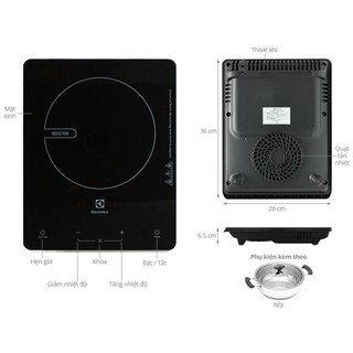 [Hỏa tốc 1h] BẾP ĐIỆN TỪ ELECTROLUX ETD29MKC ( kèm nồi) 2000W