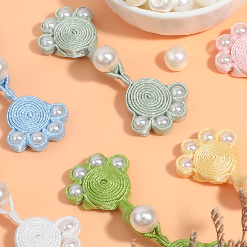 Nút Thắt Thêu Sườn Xám Trung Hoa Handmade Đính Ngọc Trai