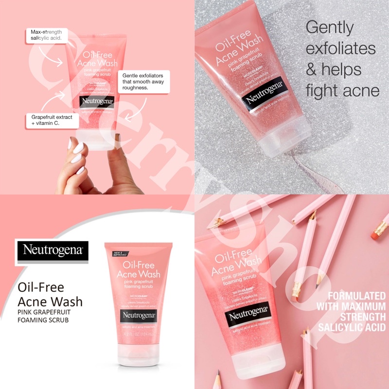 Sữa Rửa Mặt Có Hạt Neutrogena Pink Grapefruit Foaming Scrub