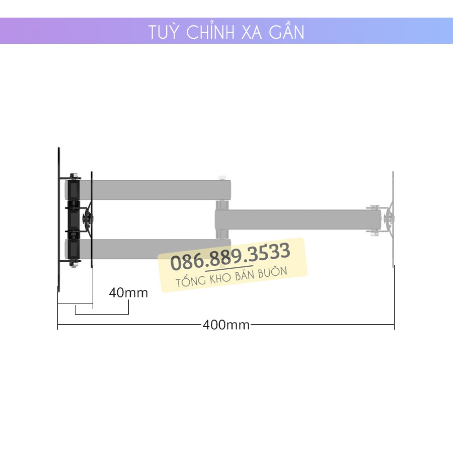 Giá treo màn hình máy tính xoay đa năng ErgoTek E02 17 - 32 inch - Xoay trái/phải 180 độ