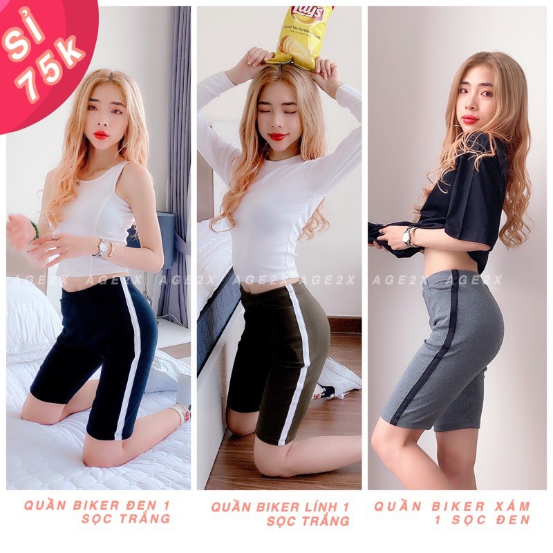 Quần Legging BIKER SHORT PHỐI SỌC AGE2X có gì đặt biệt ? Chất lượng từng chi tiết nhỏ - SỈ toàn quốc