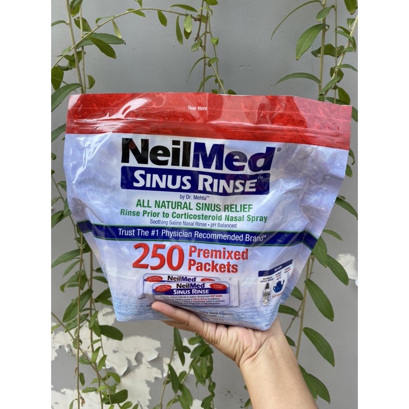 BỘ BÌNH RỬA MŨI MUỐI NEILMED SINUS RINSE (2 BÌNH RỬA+CHAI XỊT+250 GÓI MUỐI)