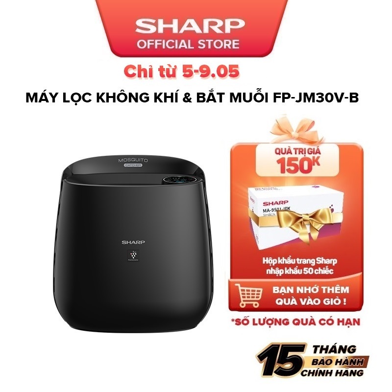 [Mã ELBAU10 giảm 10% đơn 500K]Máy Lọc Không Khí Và Bắt Muỗi Sharp FP-JM30V-B Hàng Thái Lan