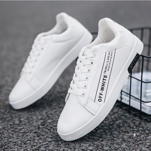 Giày Sneaker Nam thể thao màu trắng cổ cao cho học sinh phong cách Hàn Quốc TAKUTA mã WHT