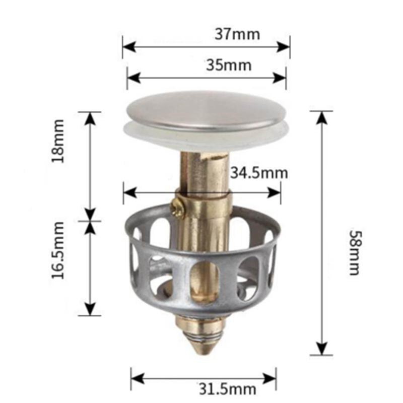 Nút Inox lõi đồng Lyncen chặn nước, chặn rác cho chậu rửa, lavabo cao cấp thông minh xuất Nhật