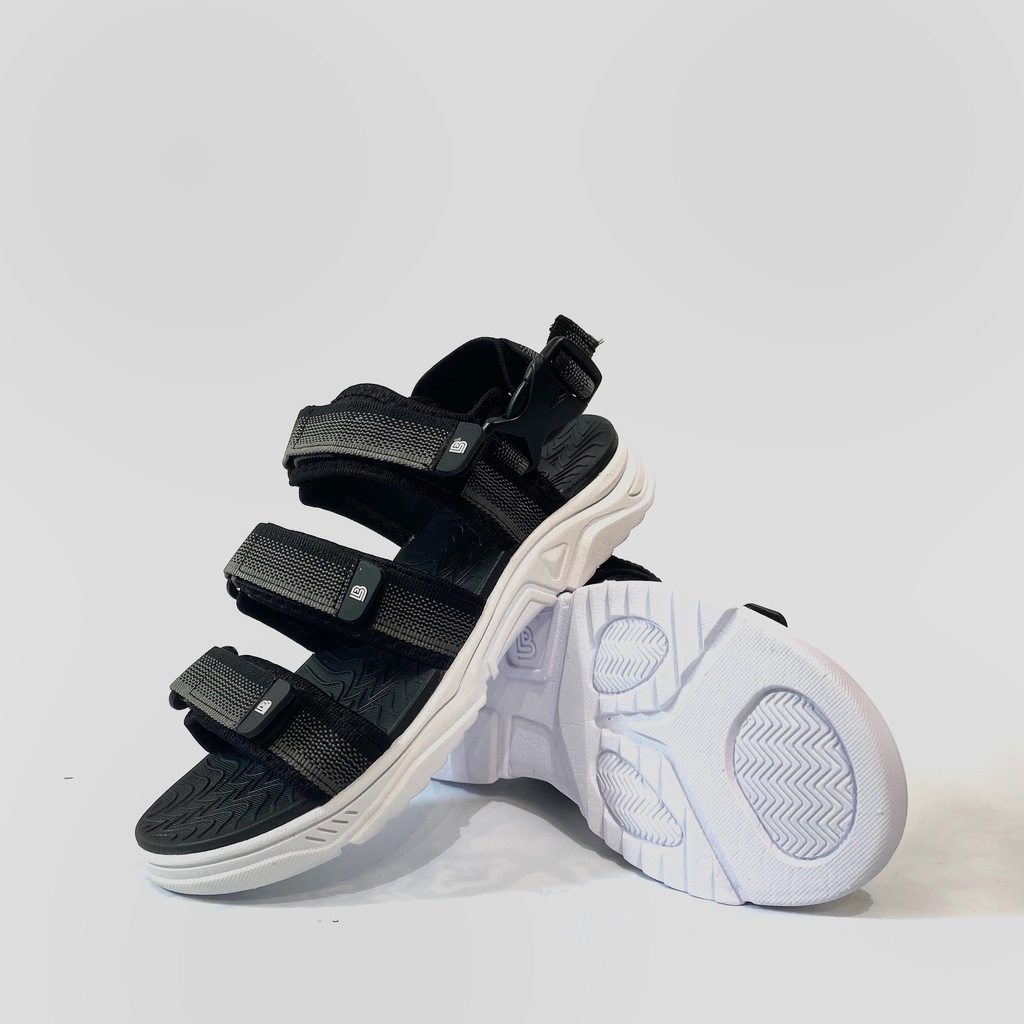 Giày Sandal Nam Nữ Unisex The BiLy Quai Ngang Dây Dù Đế Phylon Siêu Êm Nhẹ Màu Xám Thổ Cẩm-BLDTMD04-Xám Thổ Cẩm