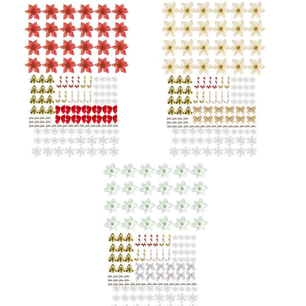 LET Set 120 Bông Hoa Giả Trang Trí Giáng Sinh Năm Mới