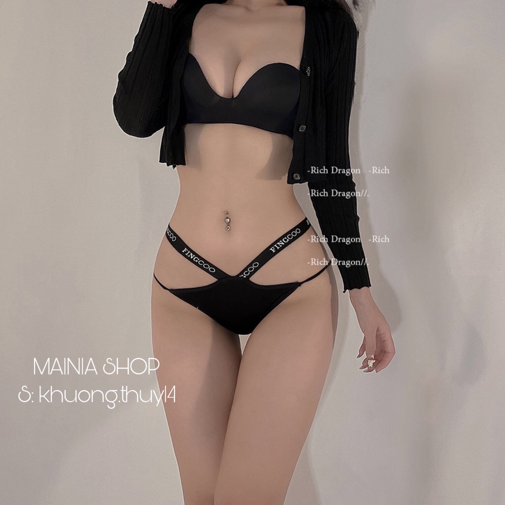 [Fingcoo] Quần Lót Nữ Cotton Phối 2 Dây Hông Sexy Gợi Cảm Co Giãn Thấm Hút Cao Cấp Mainia Shop