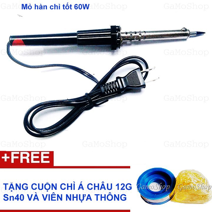 Bộ Mỏ hàn RD 60W kèm Cuộn chì hàn Á Châu Sn40 và viên Nhựa thông