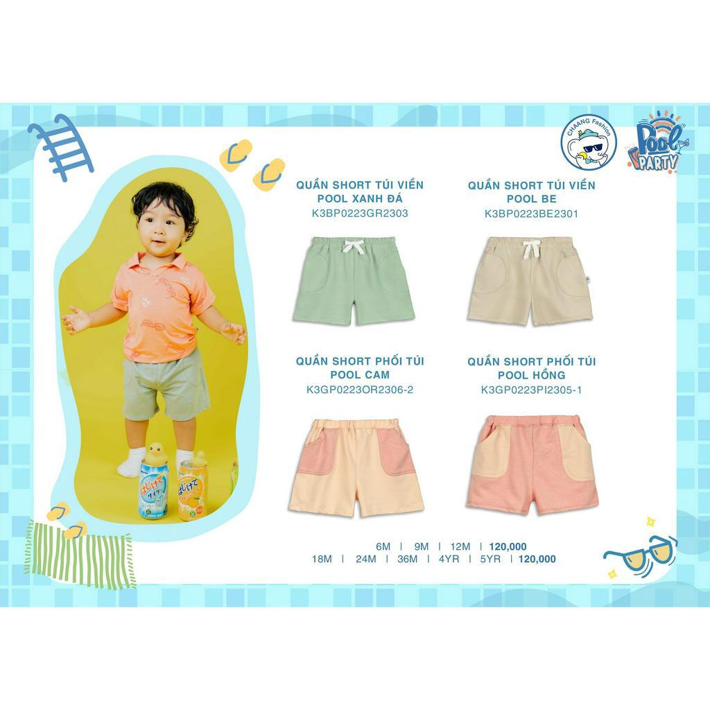 Chaang Quần short pool dành cho bé trai, bé gái từ 3 tháng đến 5 tuổi SS2023D06
