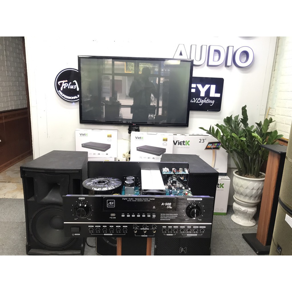 Đẩy liền vang liền micro ADF A500  - 22 sò, có bluetooth,USB, Line, optical ....chống hú mic