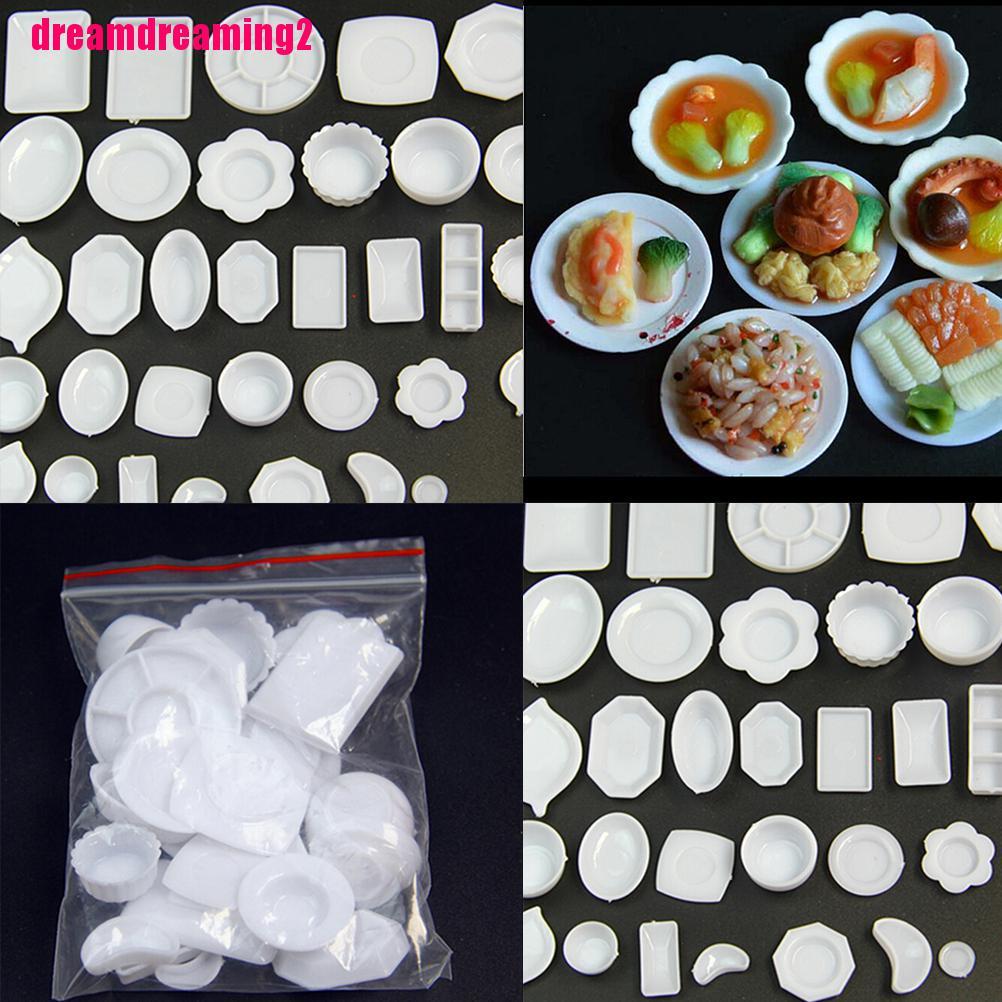 Set 33 Dĩa Nhựa mini Trang Trí Nhà Búp Bê