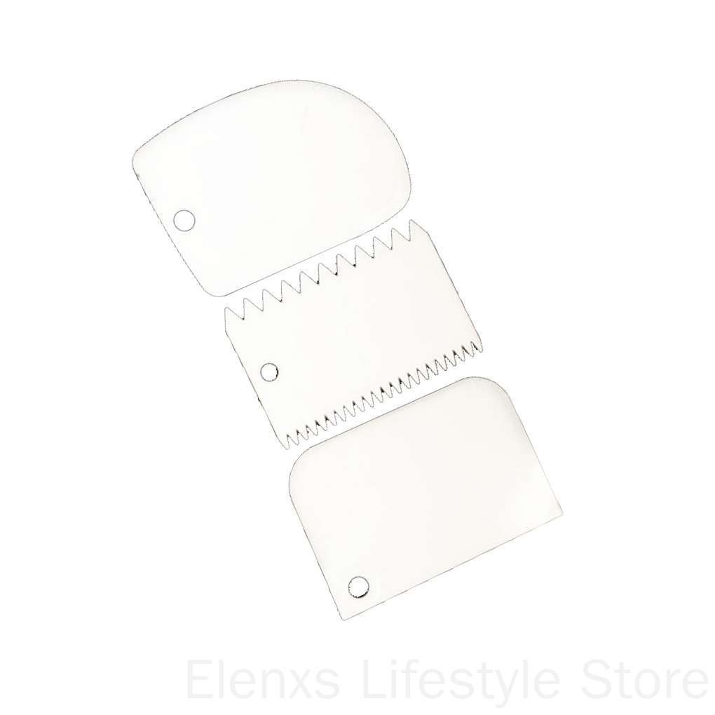 Bộ 3 Dụng Cụ Cạo Viền Bánh Kem Răng Không Đều Bằng Nhựa Đa Năng Nhiều Màu Tùy Chọn