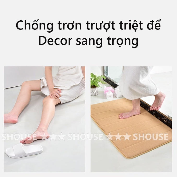 Thảm lau chân phòng tắm chùi chân KR02 phòng khách nhà bếp đế chống trơn trượt siêu thấm hút nước cao cấp