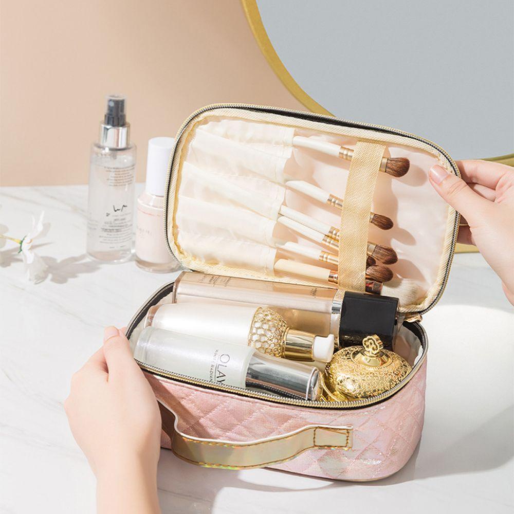 Quinton Túi Đựng Mỹ Phẩm / Đồ Vệ Sinh Cá Nhân Du Lịch Dáng Vuông Màu Laser Chống Thấm Nước Cho Nữ