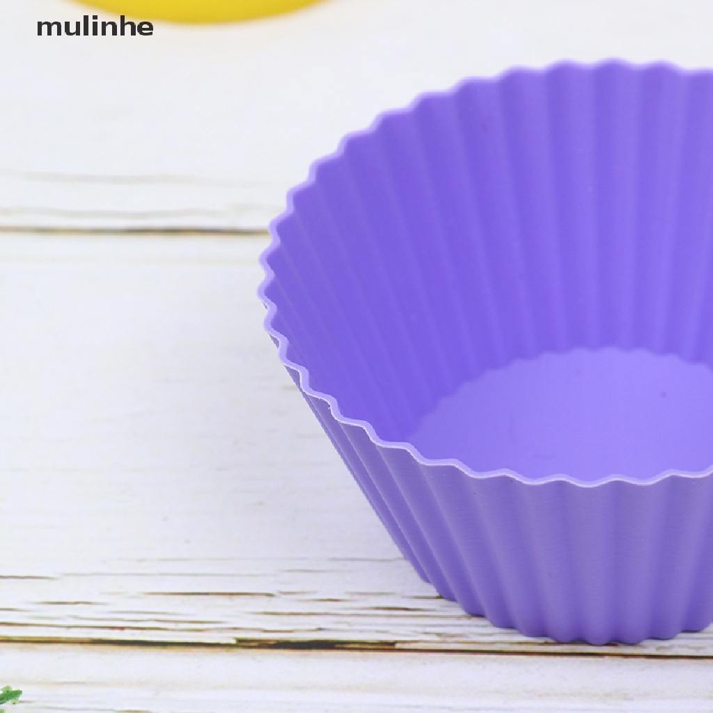 Set 5 Khuôn Silicon 7cm Hình Tròn Làm Bánh Muffin DIY