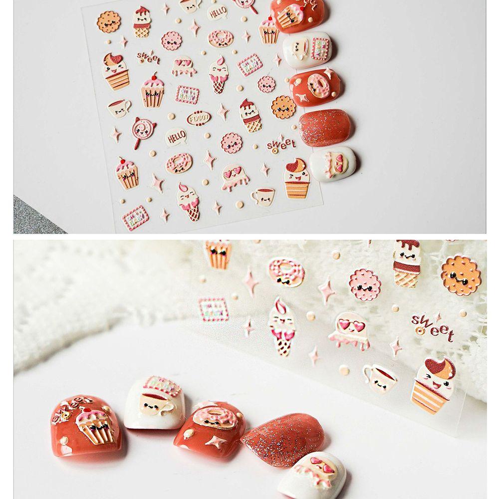 Nhãn Dán Trang Trí Móng Tay Dập Nổi Hình Vịt Hoạt Hình 5D Đáng Yêu Dành Cho Bạn Gái