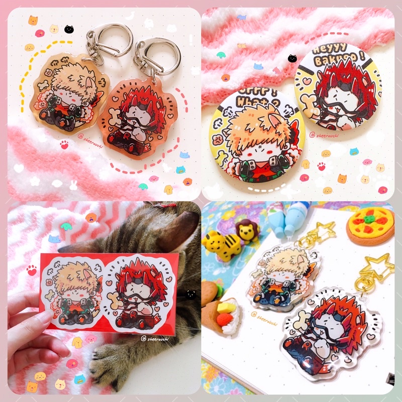 Huy hiệu 58mm/ Móc khoá epoxy 4cm 6cm My Hero Academia - by Sheerouchi