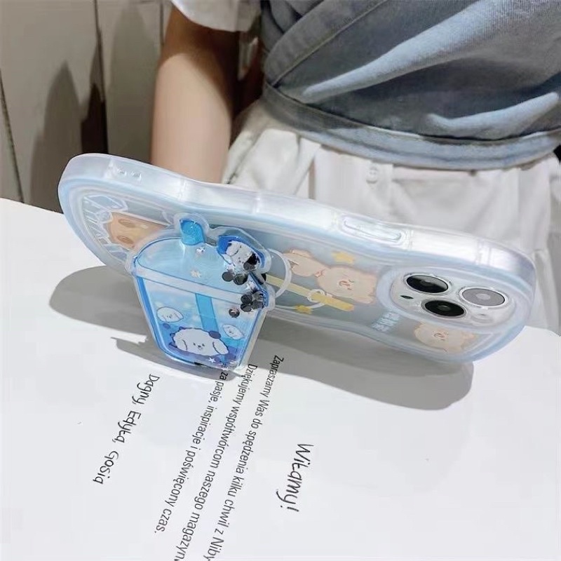 Ốp Iphone trà sữa siêu xinh kèm giá đỡ 13 Pro Max/13/13 Pro/12 Pro Max/12/212 Pro/11 Pro Max/11/Xs Max/X/Xs