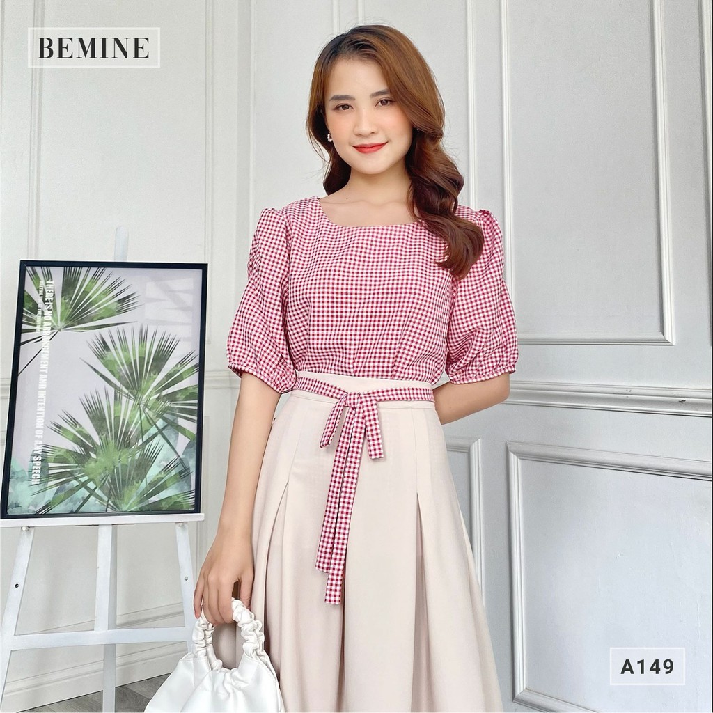 Áo nữ tay bồng cổ tròn phong cách công sở BEMINE A149DO