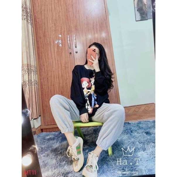 Quần thun jogger nữ ống rộng bo gấu | BigBuy360 - bigbuy360.vn