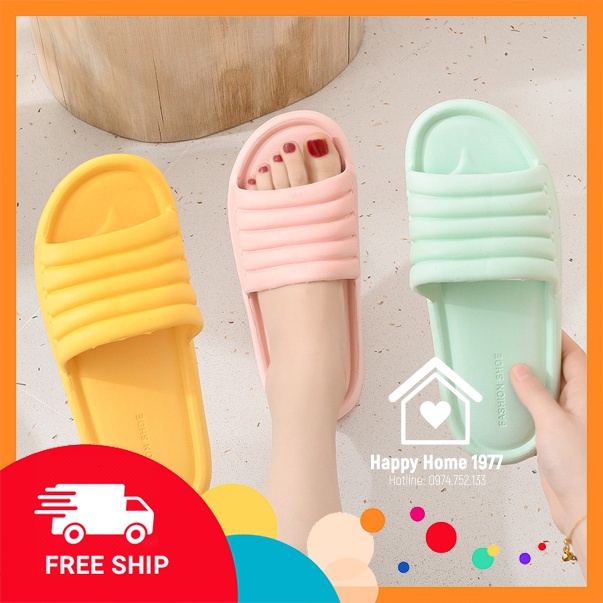 [Dép nữ][HSP95] Dép đi trong nhà Happy Home 1977 [Siêu Sale] [Giá hủy diệt] Dép đi trong nhà kẻ sọc