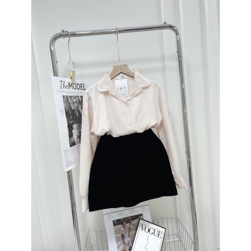 [ 𝐅𝐑𝐄𝐄 𝐒𝐇𝐈𝐏 ] SET SƠ MI CÔNG SỞ CHÂN VÁY NHUNG CHỮ A