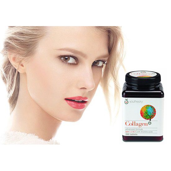 Viên uống bổ sung collagen youtheory Type 1 2 và 3 hộp 290/390 viên Healthy care quatangme