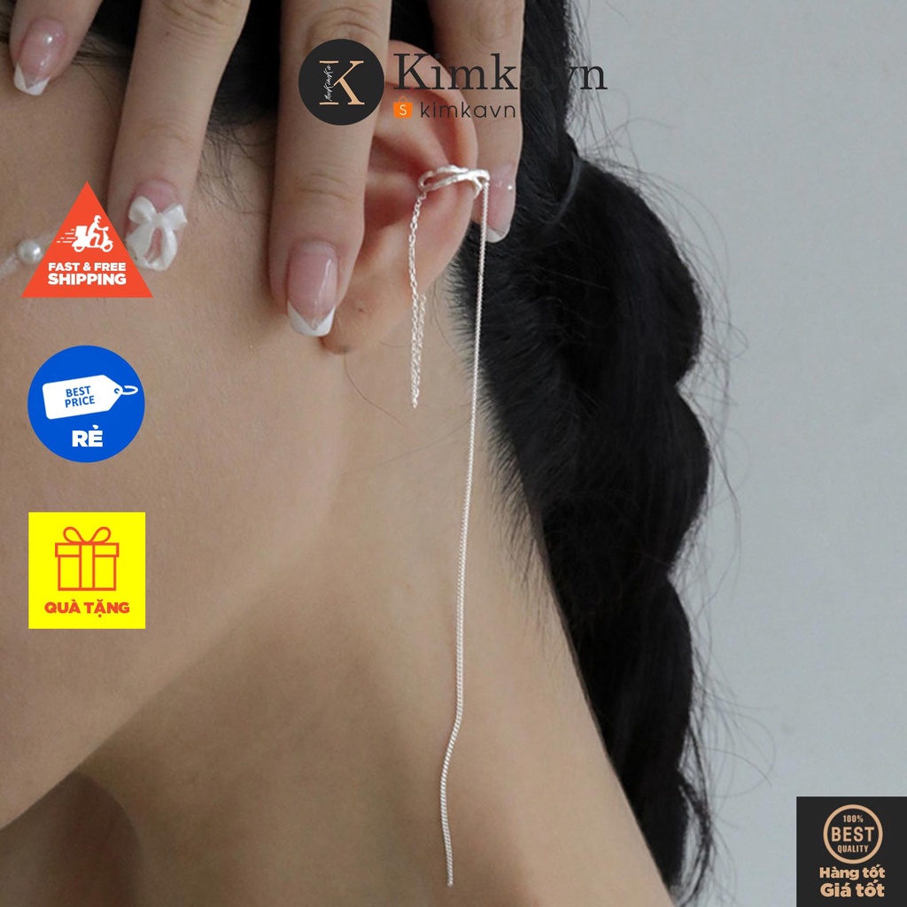 (0724) Kẹp Vành Tai Hai Lớp Dây Dài Nổi Bật Hàn Quốc